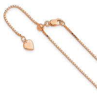 Load image into Gallery viewer, Sterling Silver Rose Gold-plated Adjustable 1.1mm Box Chain
