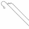 Sterling Silver RH-plated Adjustable 1.55mm Figaro Chain