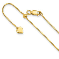 Load image into Gallery viewer, Sterling Silver Gold-plated Adjustable .95mm Box Chain
