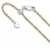 Sterling Silver w/Gold-tone Adjustable 2mm Cyclone Chain