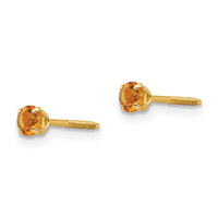 Load image into Gallery viewer, 14k Madi K 3mm Citrine Birthstone Earrings
