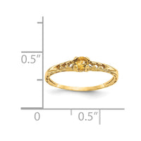 Load image into Gallery viewer, 14k Madi K 3mm Citrine Birthstone Baby Ring
