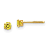 Load image into Gallery viewer, 14k Madi K 3mm Imitation Citrine Birthstone Earrings (Nov)
