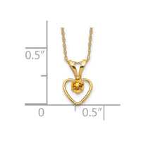 Load image into Gallery viewer, 14k Madi K 3mm Citrine Heart Birthstone Necklace
