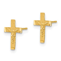 Load image into Gallery viewer, 14k Madi K D/C Children&#39;s Crucifix Post Earrings
