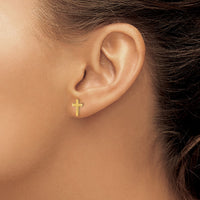 Load image into Gallery viewer, 14k Madi K D/C Children&#39;s Crucifix Post Earrings
