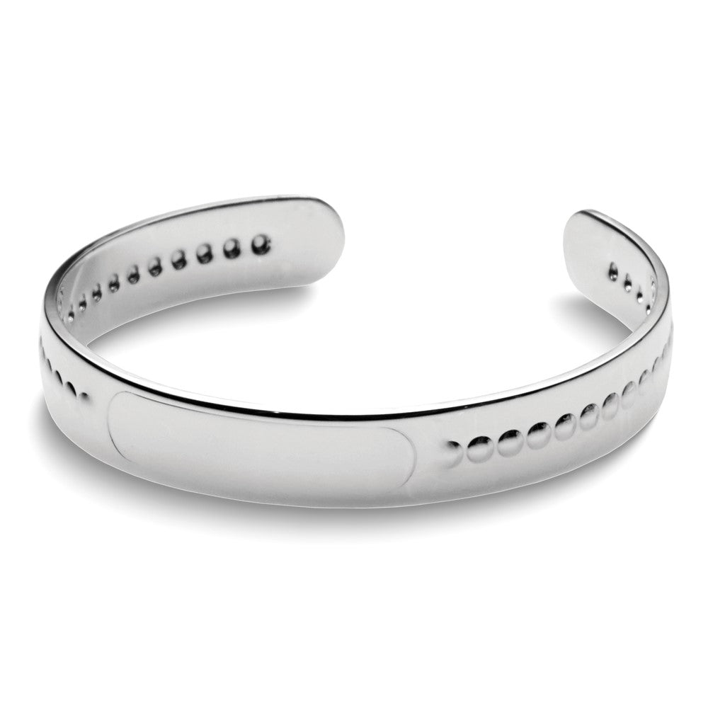 Empire Sterling Silver Engraveable Beaded Baby Cuff Bangle with Gift Box