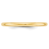 Load image into Gallery viewer, 14k Yellow Gold 2mm Half Round Wedding Band Size 12
