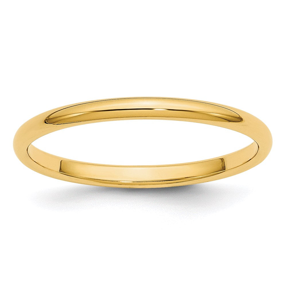 14k Yellow Gold 2mm Half-Round Wedding Band Size 5