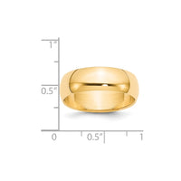 Load image into Gallery viewer, 14k Yellow Gold 7mm Half Round Wedding Band Size 12.5

