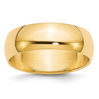 Load image into Gallery viewer, 14k Yellow Gold 7mm Half-Round Wedding Band Size 12
