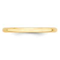 Load image into Gallery viewer, 14k Yellow Gold 2mm Lightweight Half Round Wedding Band Size 12

