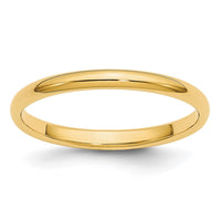 Load image into Gallery viewer, 14k Yellow Gold 2mm Lightweight Half Round Wedding Band Size 5
