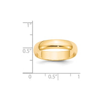 Load image into Gallery viewer, 14k Yellow Gold 5mm Lightweight Half Round Wedding Band Size 5
