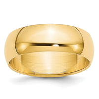 Load image into Gallery viewer, 14k Yellow Gold 6mm Lightweight Half Round Wedding Band Size 12
