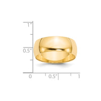 Load image into Gallery viewer, 14k Yellow Gold 8mm Lightweight Half Round Wedding Band Size 12
