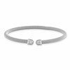 Sterling Silver Rhodium 7.25 plated Cuff Bypass CZ Bangle