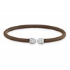 Sterling Silver chocolate 6.75 plated Cuff Bypass CZ Bangle