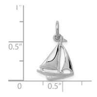 Load image into Gallery viewer, 14K White Gold Solid Polished 3-D Sailboat Charm

