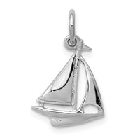 Load image into Gallery viewer, 14K White Gold Solid Polished 3-D Sailboat Charm

