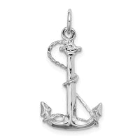 Load image into Gallery viewer, 14K White Gold Solid Polished 3-D Anchor Charm
