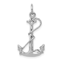 Load image into Gallery viewer, 14K White Gold Solid Polished 3-D Anchor Charm
