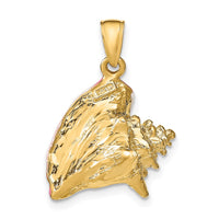 Load image into Gallery viewer, 14K Polished 3-D Pink and White Enameled Conch Shell Pendant
