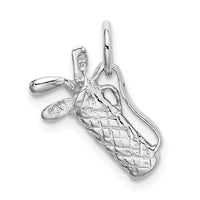 Load image into Gallery viewer, 14k White Gold Solid Polished 3-D Golf Bag/Clubs Charm
