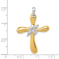 Load image into Gallery viewer, 14k Two-tone Dove Cross Pendant
