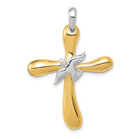 Load image into Gallery viewer, 14k Two-tone Dove Cross Pendant
