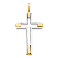 Load image into Gallery viewer, 14k Two-tone Fancy Cross Pendant
