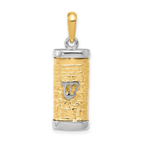 Load image into Gallery viewer, 14K Two-Tone 3D Mezuzah Pendant
