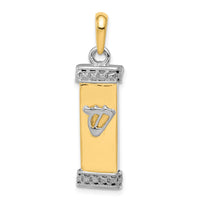 Load image into Gallery viewer, 14K Two-Tone 3D Mezuzah Pendant
