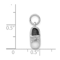 Load image into Gallery viewer, 14k  3D White Gold Baby Shoe Charm
