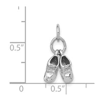 Load image into Gallery viewer, 14k 3D Moveable White Gold Baby Shoes Charm
