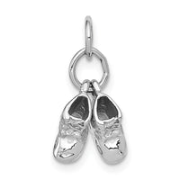 Load image into Gallery viewer, 14k 3D Moveable White Gold Baby Shoes Charm
