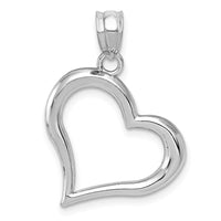 Load image into Gallery viewer, 14k White Gold Polished Open Heart Pendant
