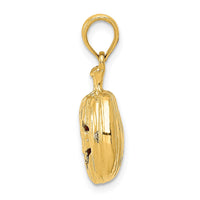 Load image into Gallery viewer, 14k Enameled Inside 3-D Cut-Out Pumpkin Pendant
