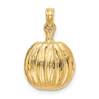 Load image into Gallery viewer, 14k Enameled Inside 3-D Cut-Out Pumpkin Pendant
