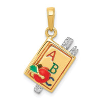 Load image into Gallery viewer, 14k Two-tone 3-D Enameled ABC School Book Pendant
