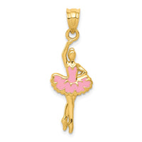 Load image into Gallery viewer, 14k Pink Enameled Ballerina Pendant
