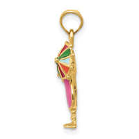 Load image into Gallery viewer, 14k Pink Enameled Tropical Drink Pendant
