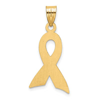 Load image into Gallery viewer, 14k Large Enameled Pink Awareness Ribbon Pendant
