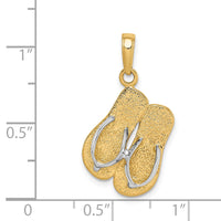 Load image into Gallery viewer, 14K and Rhodium Large Double Flip-Flop Pendant
