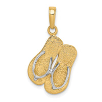Load image into Gallery viewer, 14K and Rhodium Large Double Flip-Flop Pendant
