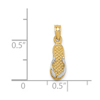 Load image into Gallery viewer, 14k  3D w/Rhodium Single Flip-Flop Pendant
