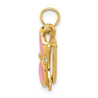Load image into Gallery viewer, 14k 3-D Pink Enameled Moveable Sunglasses Pendant
