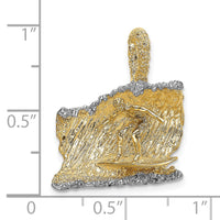 Load image into Gallery viewer, 14K &amp; Rhodium 3-D Surfer In Wave Charm
