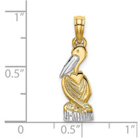 Load image into Gallery viewer, 14K and Rhodium Pelican Standing Charm
