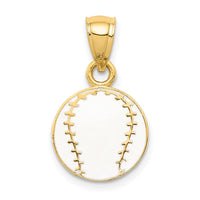 Load image into Gallery viewer, 14k Enameled Baseball Pendant
